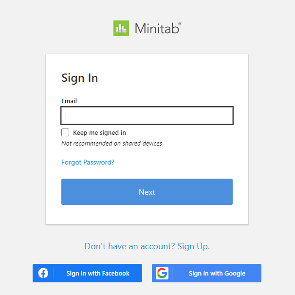 Minitab website login